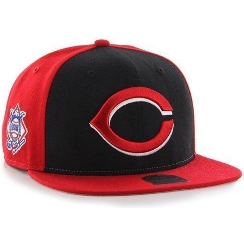 cappellino-visiera-piatta-rosso-snapback-tinta-unita-con-logo-laterale-di-mlb-cincinnati-reds-di-47-brand