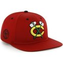 cappellino-visiera-piatta-rosso-snapback-tinta-unita-di-nhl-chicago-blackhawks-di-47-brand