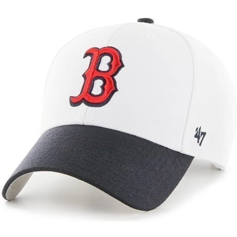cappelli-curva-bianco-cinghia-regolabile-dei-boston-red-sox-mlb-di-47-brand