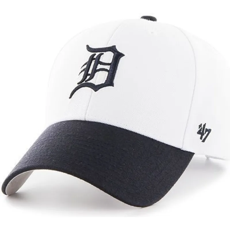 cappelli-curva-bianco-cinghia-regolabile-dei-detroit-tigers-mlb-di-47-brand