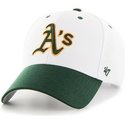 cappellino-visiera-curva-bianco-e-visiera-verde-di-mlb-oakland-athletics-di-47-brand