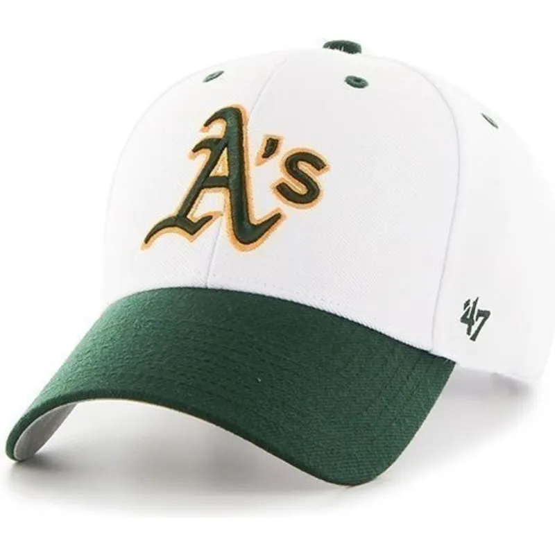 cappelli-curva-bianco-cinghia-regolabile-dei-oakland-athletics-mlb-di-47-brand cappelli-curva-bianco-cinghia-regolabile-dei-oakland-athletics-mlb-di-47-brand