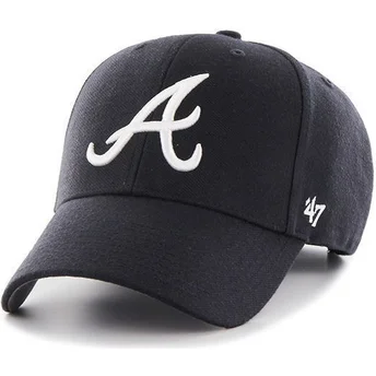 cappelli-curva-blu-marino-cinghia-regolabile-lisa-dei-atlanta-braves-mlb-di-47-brand