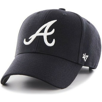 Cappellino visiera curva blu marino tinta unita di MLB Atlanta Braves di 47 Brand
