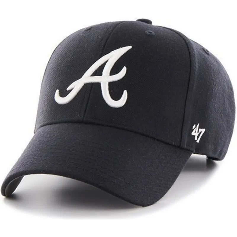 cappelli-curva-blu-marino-cinghia-regolabile-lisa-dei-atlanta-braves-mlb-di-47-brand cappelli-curva-blu-marino-cinghia-regolabile-lisa-dei-atlanta-braves-mlb-di-47-brand