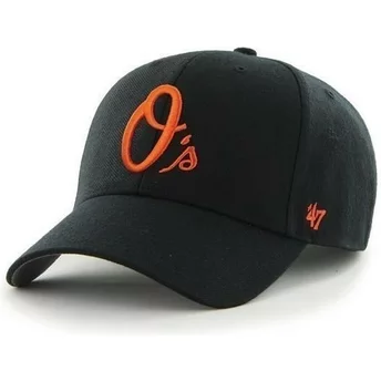 Cappellino visiera curva nero tinta unita di MLB Baltimore Orioles di 47 Brand