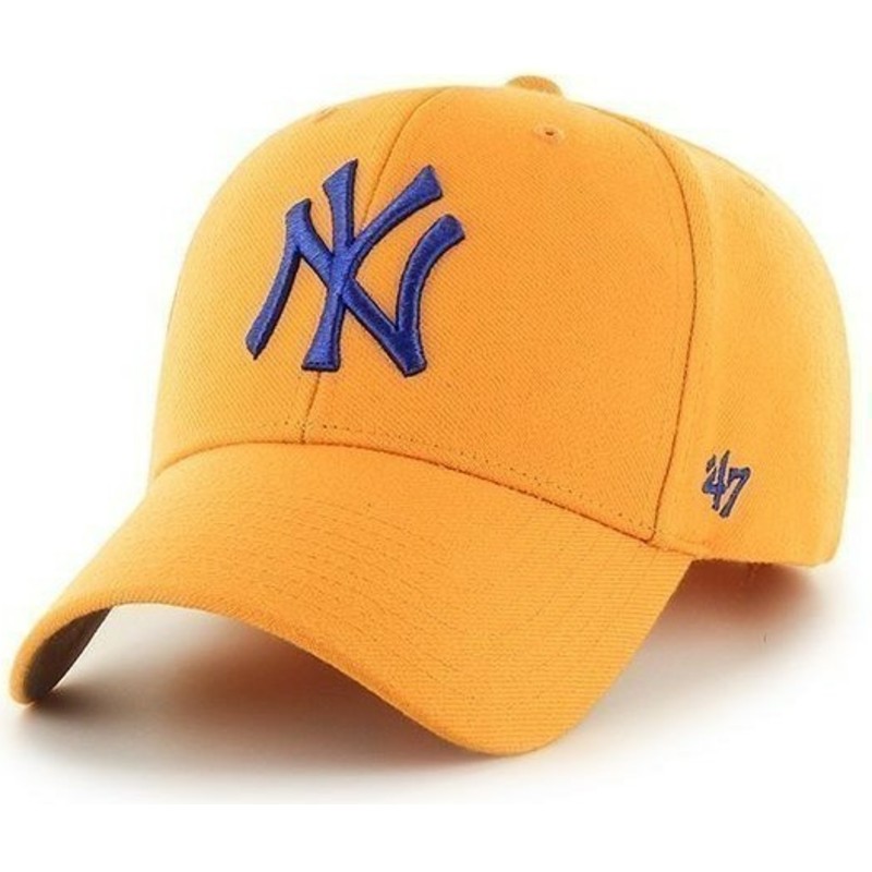cappellino-visiera-curva-giallo-tinta-unita-di-mlb-new-york-yankees-di-47-brand