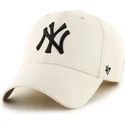 cappelli-curva-crema-cinghia-regolabile-lisa-dei-new-york-yankees-mlb-di-47-brand