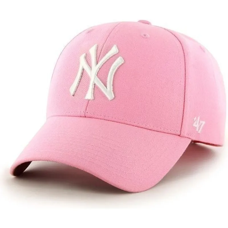 cappelli-curva-rosa-cinghia-regolabile-lisa-dei-new-york-yankees-mlb-di-47-brand cappelli-curva-rosa-cinghia-regolabile-lisa-dei-new-york-yankees-mlb-di-47-brand