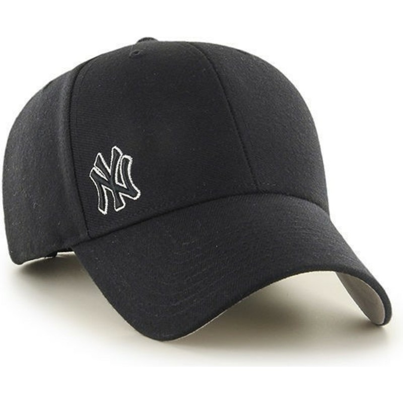 cappellino-visiera-curva-nero-tinta-unita-con-logo-piccolo-di-mlb-new-york-yankees-di-47-brand