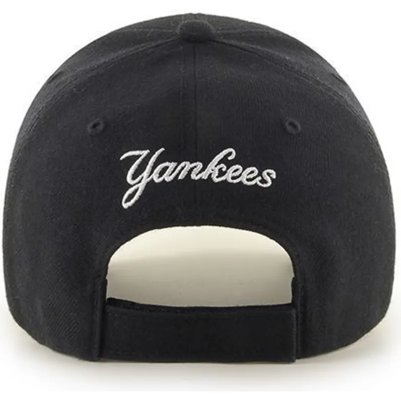 cappelli-curva-nero-cinghia-regolabile-lisa-pequeno-dei-new-york-yankees-mlb-di-47-brand