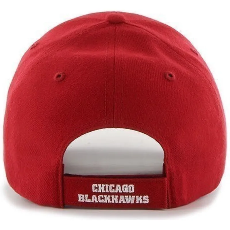 cappelli-curva-rosso-cinghia-regolabile-dei-chicago-blackhawks-nhl-di-47-brand