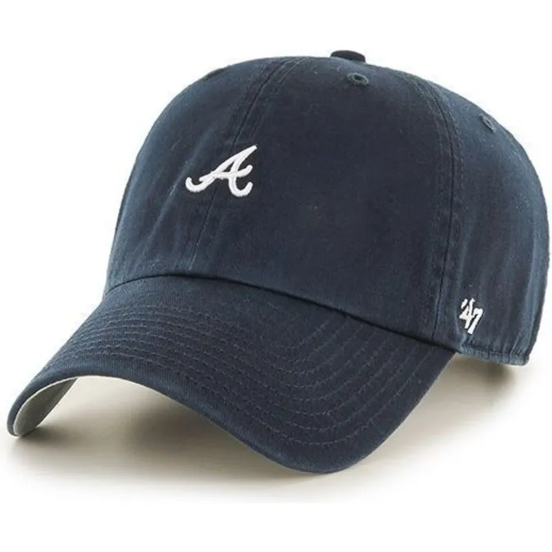 cappelli-curva-blu-marino-cinghia-regolabile-pequeno-dei-atlanta-braves-mlb-di-47-brand