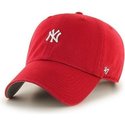 cappellino-visiera-curva-rosso-con-logo-piccolo-di-mlb-new-york-yankees-di-47-brand