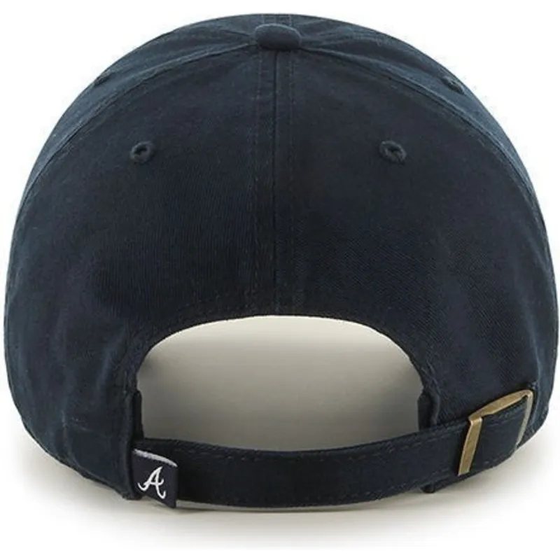 cappelli-curva-blu-marino-cinghia-regolabile-frontal-dei-atlanta-braves-mlb-di-47-brand