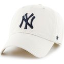 cappellino-visiera-curva-crema-con-logo-frontale-grande-di-mlb-new-york-yankees-di-47-brand
