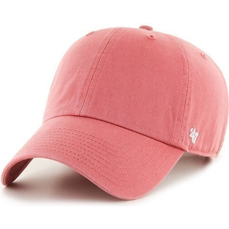 cappellino-visiera-curva-rosso-chiaro-tinta-unita-di-47-brand