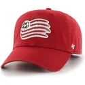 cappelli-curva-rosso-cinghia-regolabile-frontal-grande-dei-new-england-revolution-fc-major-league-soccer-di-47-brand