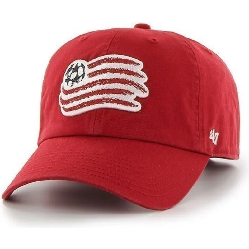 cappelli-curva-rosso-cinghia-regolabile-frontal-grande-dei-new-england-revolution-fc-major-league-soccer-di-47-brand