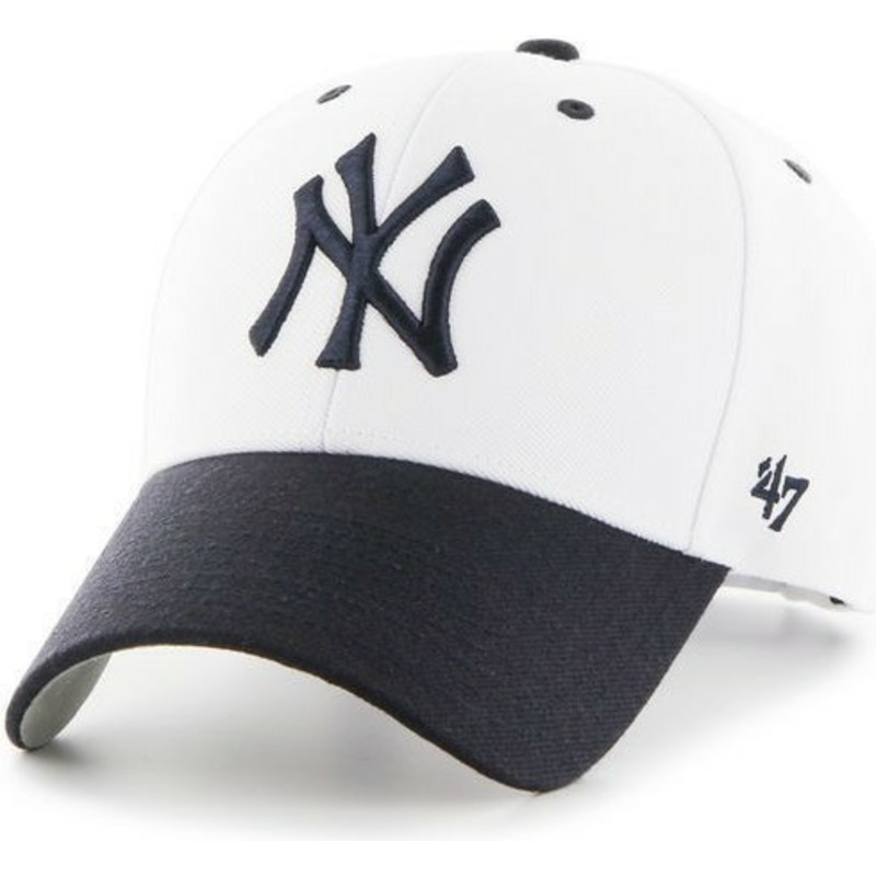 cappellino-visiera-curva-bianco-con-visiera-nera-di-new-york-yankees-mlb-di-47-brand