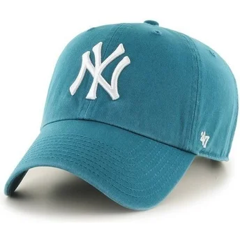 Cappellino curvo verde acqua dei New York Yankees MLB Clean Up di 47 Brand