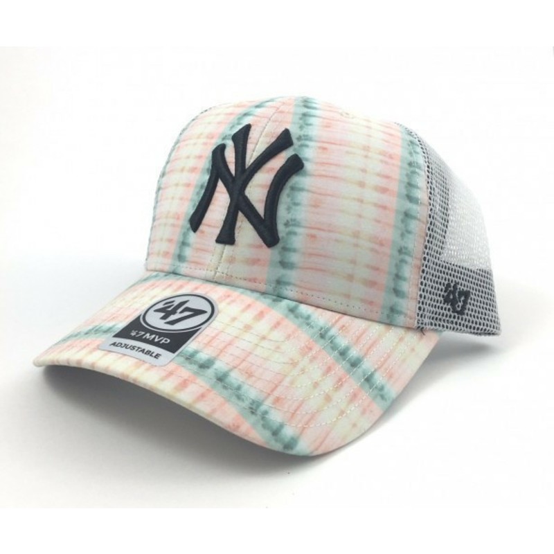 cappellino-trucker-rosa-con-stampa-floreale-di-new-york-yankees-mlb-di-47-brand