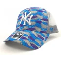 cappelli-curva-blu-snapback-estampado-de-hojas-dei-new-york-yankees-mlb-di-47-brand