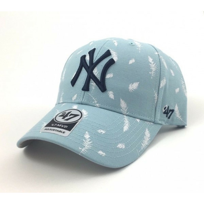 cappellino-visiera-curva-blu-con-stampa-di-piume-di-new-york-yankees-mlb-di-47-brand
