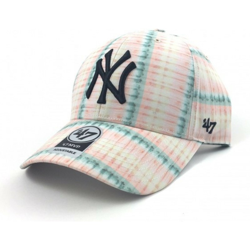 cappellino-visiera-curva-rosa-con-stampa-floreale-di-new-york-yankees-mlb-di-47-brand