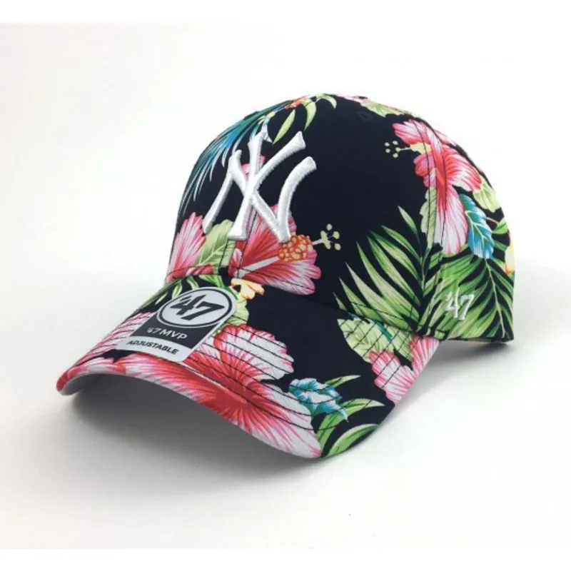 cappelli-curva-multicolore-cinghia-regolabile-estampado-de-flores-dei-new-york-yankees-mlb-di-47-brand cappelli-curva-multicolore-cinghia-regolabile-estampado-de-flores-dei-new-york-yankees-mlb-di-47-brand