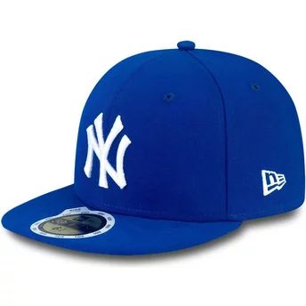 cappellino-visiera-piatta-blu-aderente-per-bambino-59fifty-essential-di-new-york-yankees-mlb-di-new-era