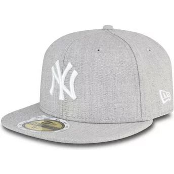 cappellino-visiera-piatta-grigio-aderente-per-bambino-59fifty-essential-di-new-york-yankees-mlb-di-new-era