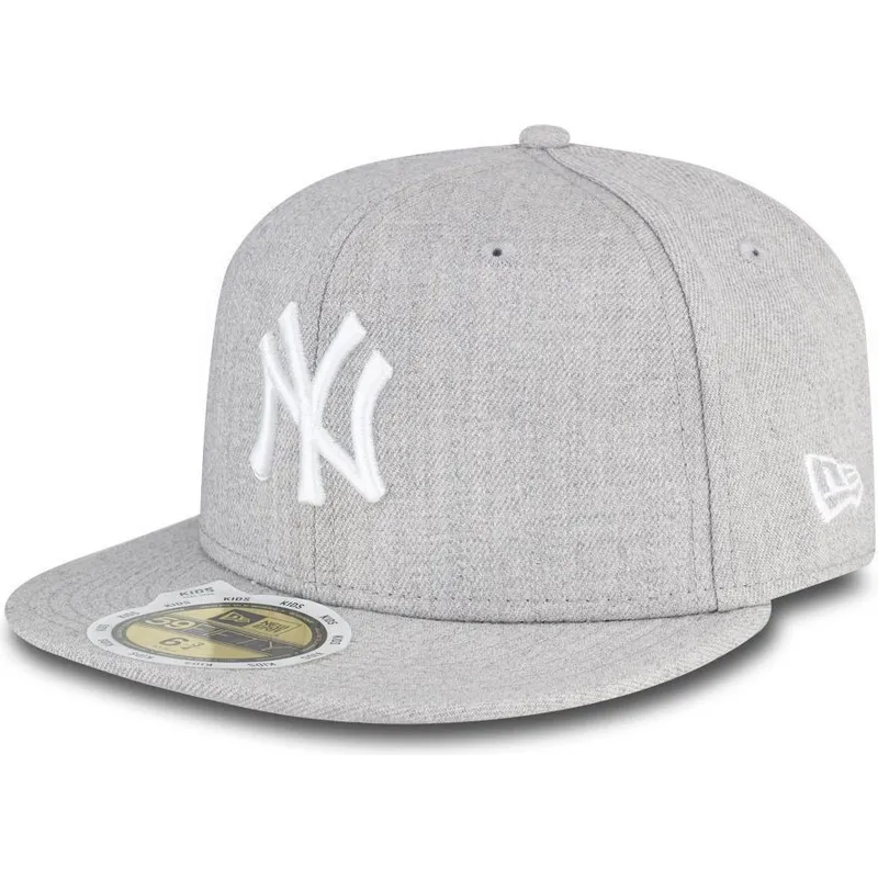 cappello-piatto-grigio-chiuso-per-bambino-59fifty-essential-new-york-yankees-mlb-di-new-era