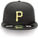 cappellino-piatto-nero-aderente-59fifty-authentic-on-field-dei-pittsburgh-pirates-mlb-di-new-era