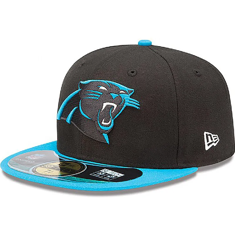 berretto-piatto-nero-aderente-59fifty-authentic-on-field-game-dei-carolina-panthers-nfl-di-new-era