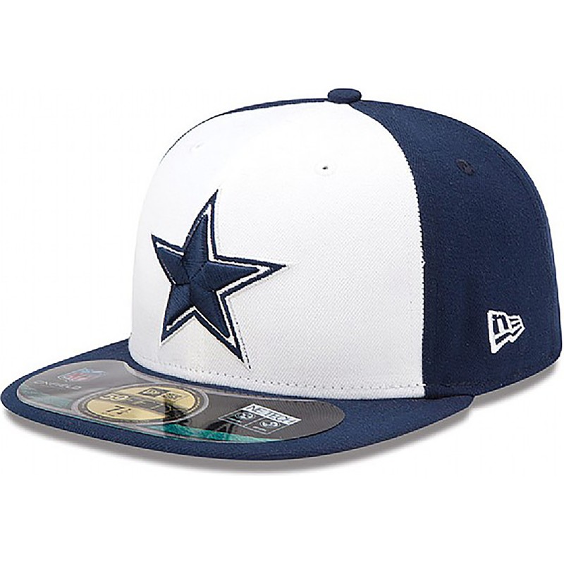cappellino-visiera-piatta-blu-aderente-59fifty-authentic-on-field-game-di-dallas-cowboys-nfl-di-new-era