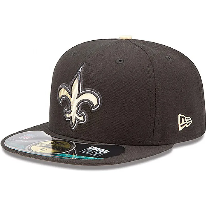 cappelli-piatta-nero-regolato-59fifty-authentic-on-field-game-dei-new-orleans-saints-nfl-di-new-era