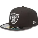 cappello-piatto-nero-aderente-59fifty-authentic-on-field-game-dei-las-vegas-raiders-nfl-di-new-era