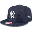 cappelli-piatta-blu-marino-snapback-9fifty-essential-denim-dei-new-york-yankees-mlb-di-new-era