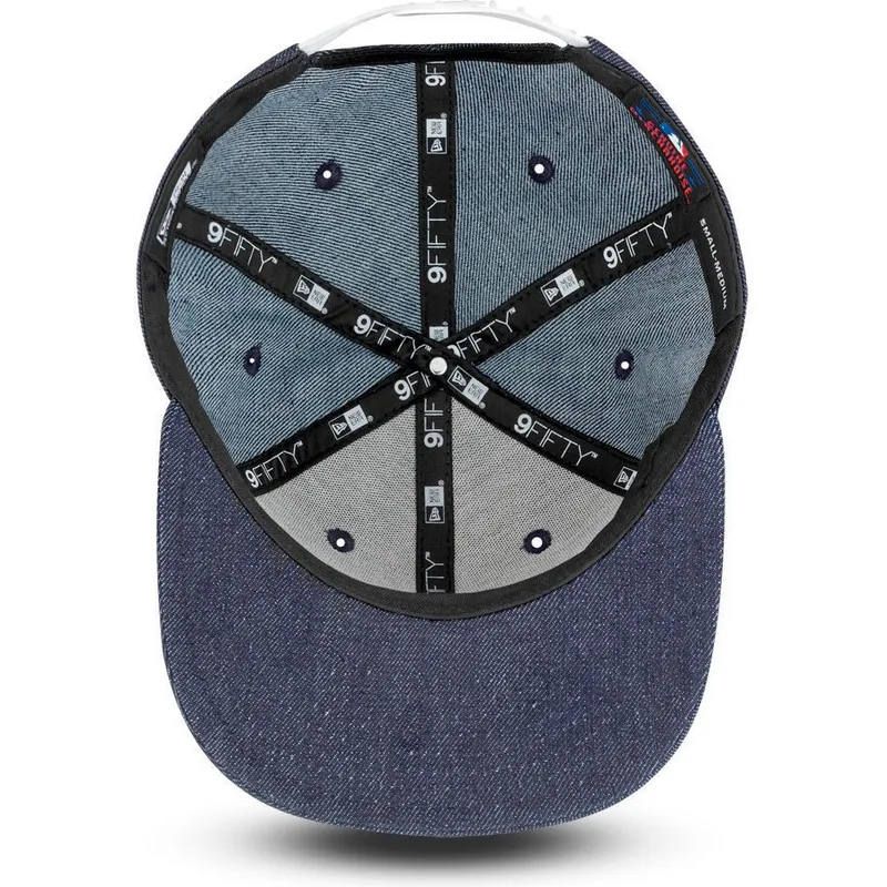 cappelli-piatta-blu-marino-snapback-9fifty-essential-denim-dei-new-york-yankees-mlb-di-new-era