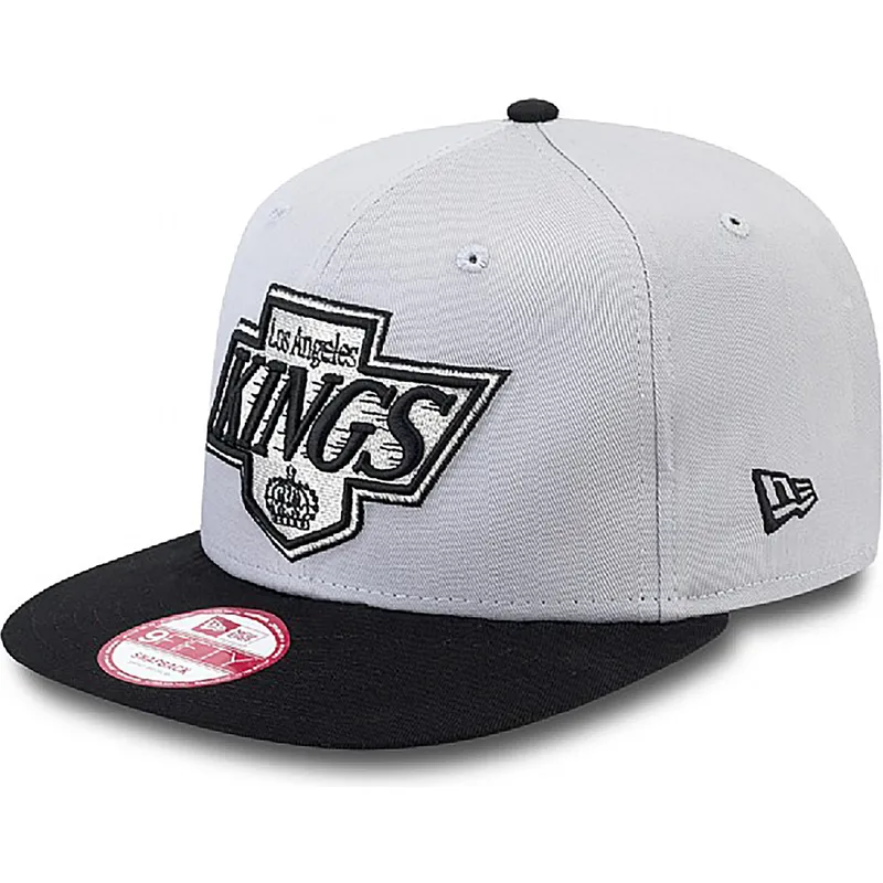 cappellino-piatto-grigio-snapback-9fifty-cotton-block-dei-los-angeles-kings-nhl-di-new-era