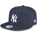 cappelli-piatta-blu-marino-snapback-per-bambino-9fifty-essential-denim-dei-new-york-yankees-mlb-di-new-era