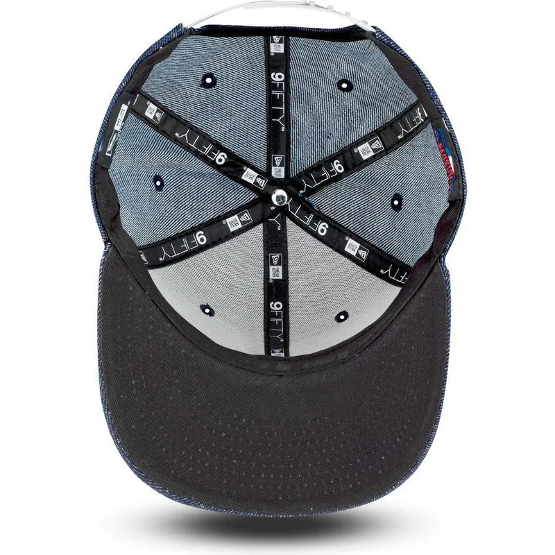 cappelli-piatta-blu-marino-snapback-per-bambino-9fifty-essential-denim-dei-new-york-yankees-mlb-di-new-era